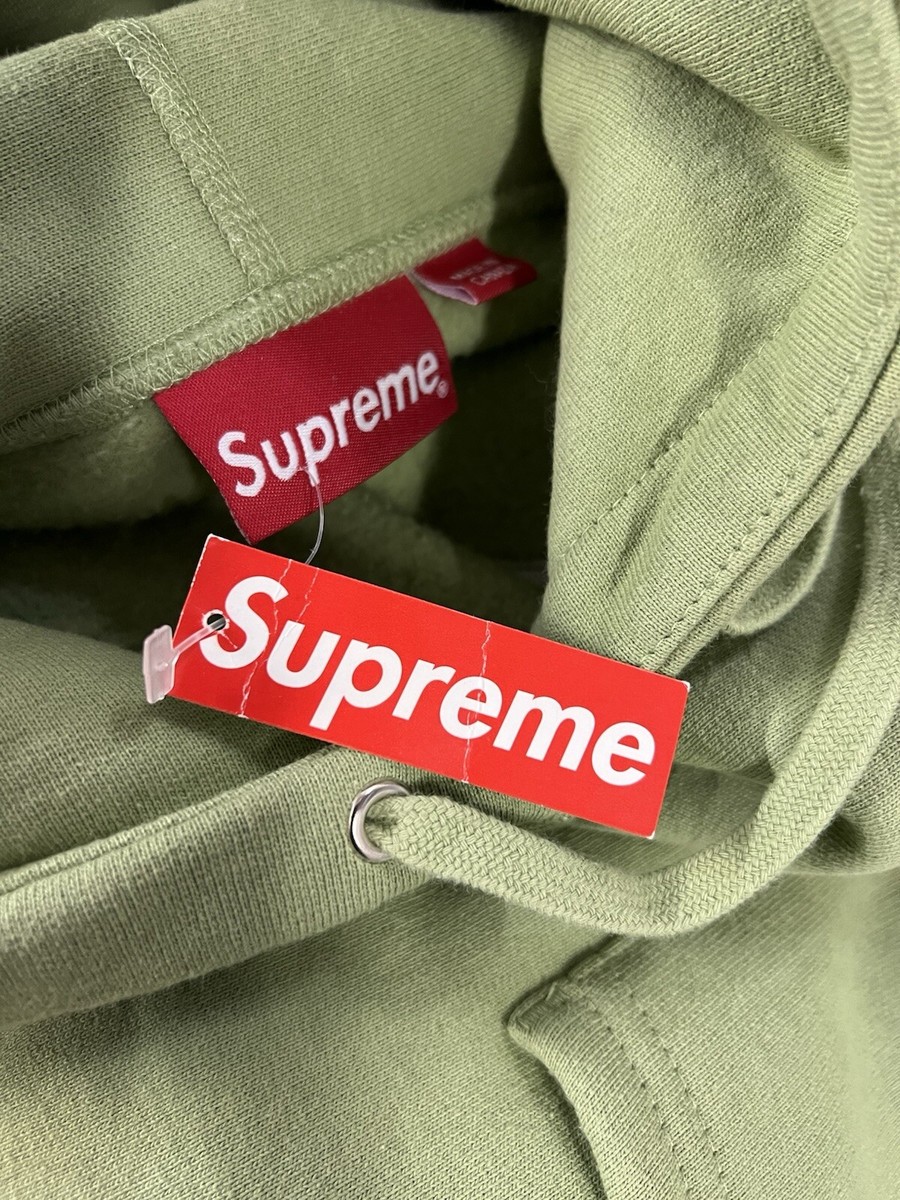 FW16 SUPREME BOX LOGO HOODED SWEATSHIRT HOODIE SAGE OLIVE GREEN