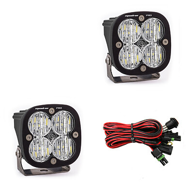 Baja Designs Squadron Pro Black with Clear Wide Cornering Beam LED Lights 