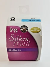 L’eggs Silken Mist Ultra Sheer Leg Control Top Pantyhose Size Q Nude 94496