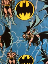 Classic Batman DC Comics BLANKET FLEECE Fabric by Yard or 1/2 Yard