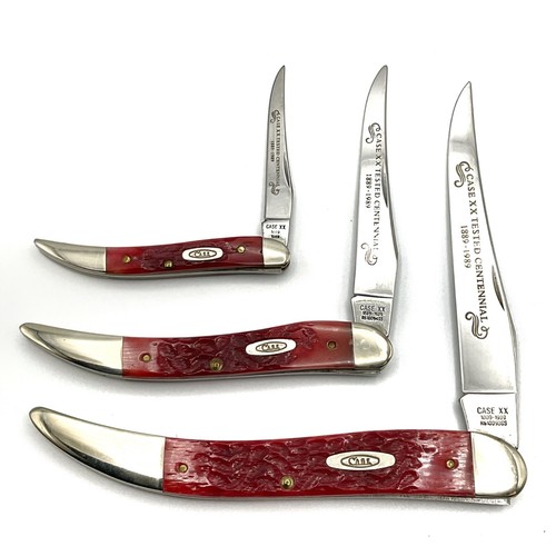 Case XX Set of 3 Red Centennial 1989 Toothpicks