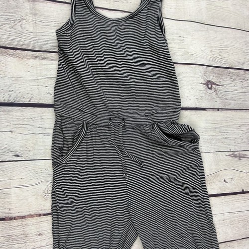 Girls Old Navy Size XS 5 Jumpsuit Romper Sleeveless Black White Stripes - Picture 5 of 11