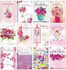 12 x Assorted Birthday Cards Multipack Pack Card Female Ladies Her Flowers