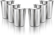 6 Pack 8 Oz Stainless Steel Kids Cups, Children'S Pint Cups, Stackable Metal Cup