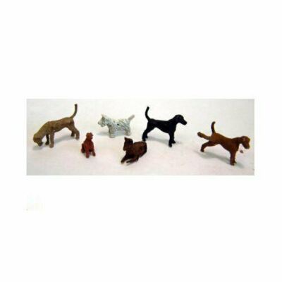 Bemalt 6 verschiedene Hunde OO Scale Langley F66p
