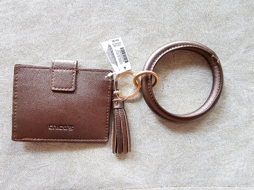 Chicos Wristlet Key Card Holder Bronze New - Picture 2 of 3