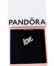 New 100% Authentic PANDORA 925 ale Silver Handwritten Love Charm 793055C00