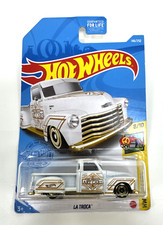 Hot Wheels 2021 La Troca 146/250 HW Art Cars 8/10 White Gold Package Damage 