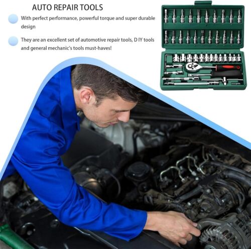 Cordless Slim Ratchet Set, 46 Pieces 1/4" Ratchet Wrench, Home & Car Repair Tool - Picture 3 of 17