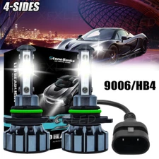 4-Sides Combo 9006 HB4 LED Headlight Bulbs High/Low Beam Super Bright White Kit