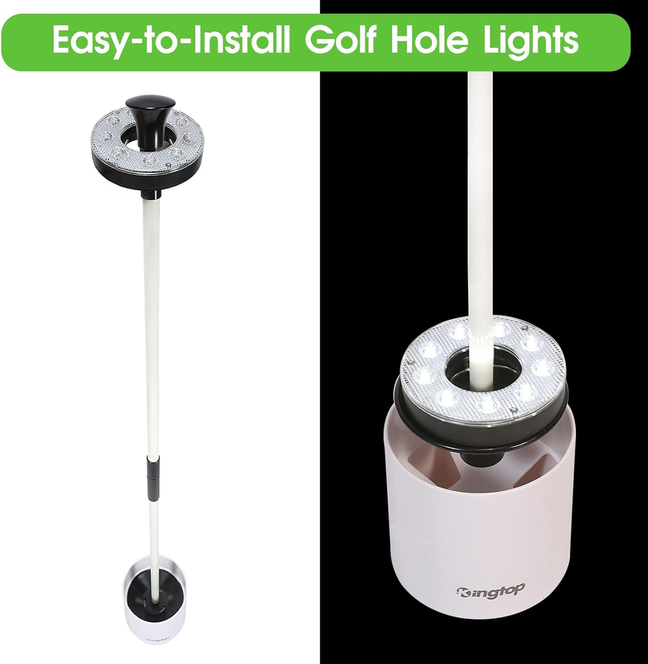 Mini Golf Flagstick with LED Hole Light, Practice Putting Green Flags