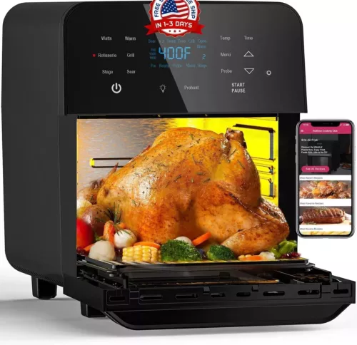 Horno Freidora De Aire 15.5 Quart Con Pantalla Tactil Electrica En Oferta Grande