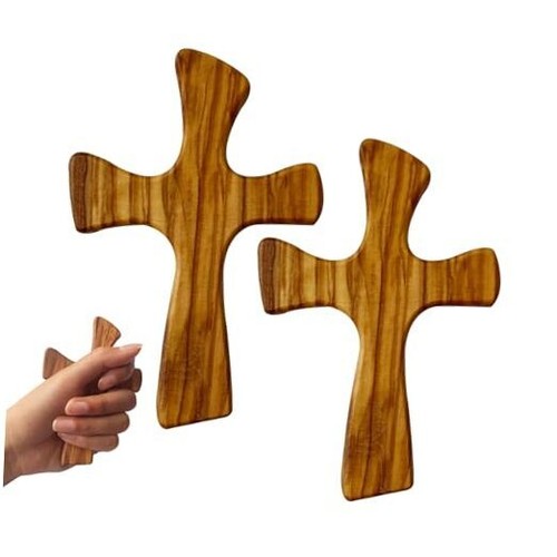 Wooden Cross 4.7in,Portable Handheld Cross,Olive Wood Prayer Cross with ...