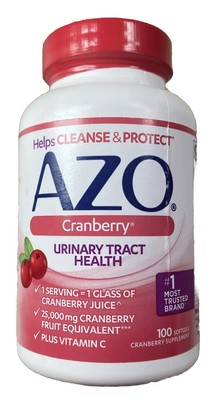 AZO Cranberry Urinary Tract Health Supplement Plus Vitamin C 100 Softgels