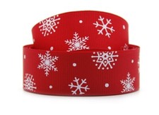 Christmas ribbon 7/8" grosgrain ribbon snowflake ribbon 5 Yds ships free