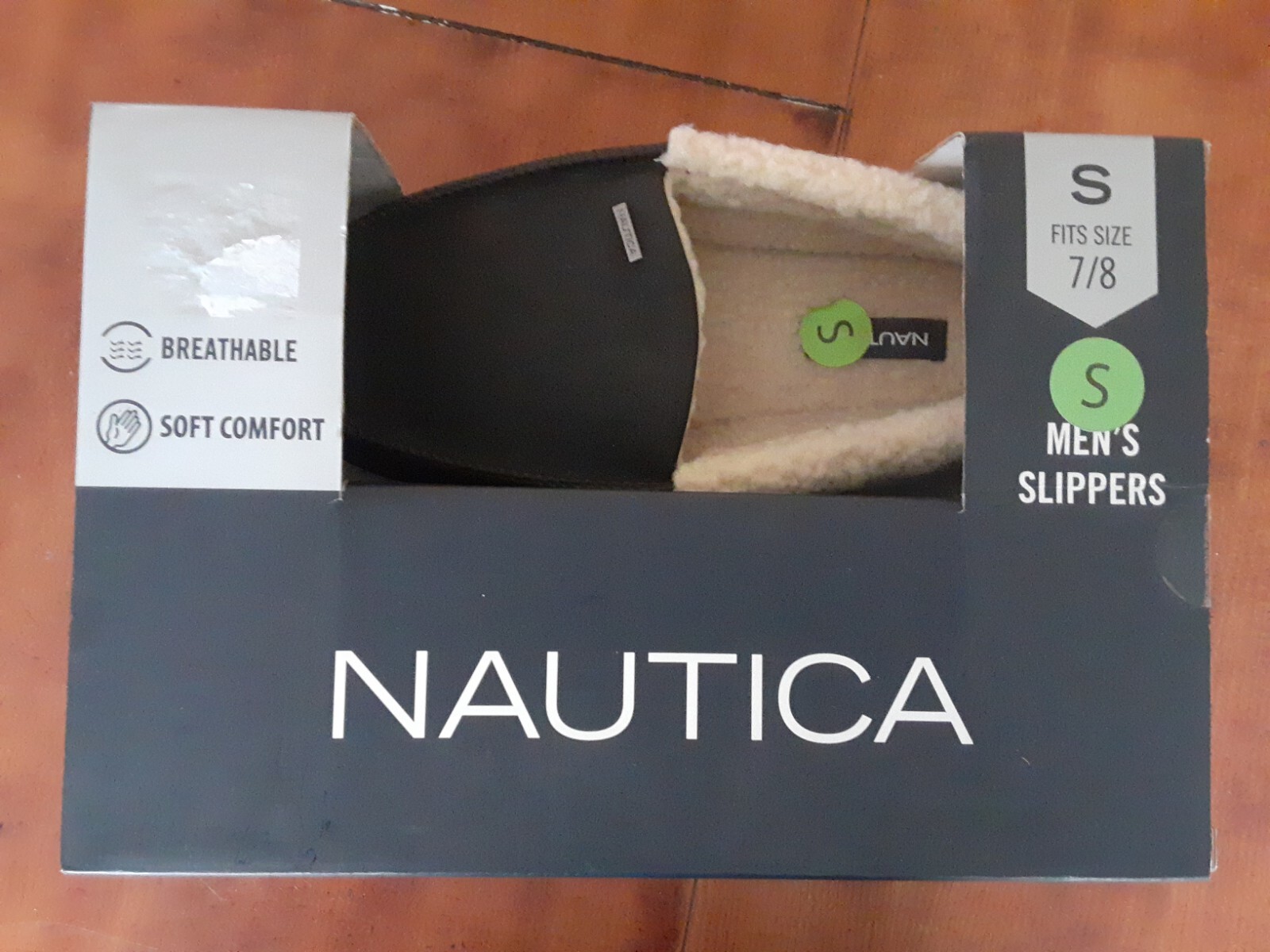 SAOLA Pantofole moc da uomo NERE Nautica taglia S 7 8 suola in gomma