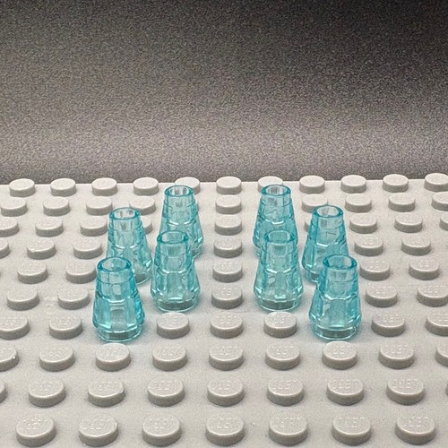 Lego nuovo 1x1 trasparente cono azzurro chiaro x8 mattoncino 64288 - Foto 3 di 4
