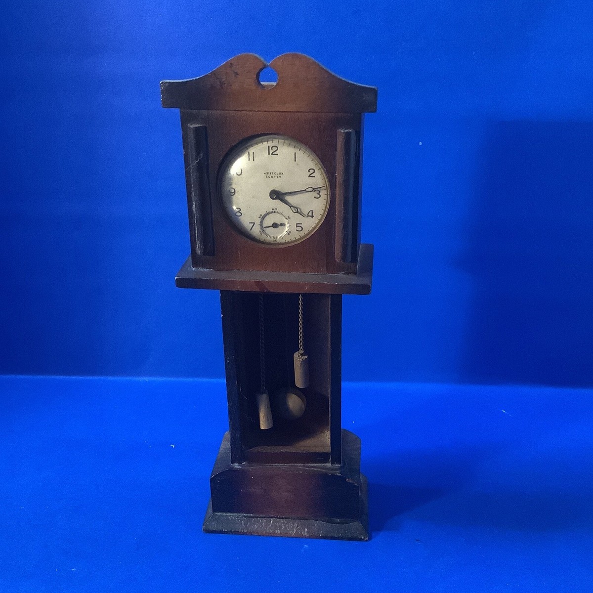 Antique Pocket Watch Holder Folk Art Grandfather Clock Stand