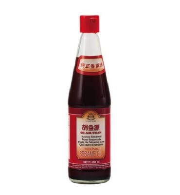 4er Pack OH AIK GUAN reines Sesam Öl aus gerösteten Sesamkernen 4x 650ml Sesamöl