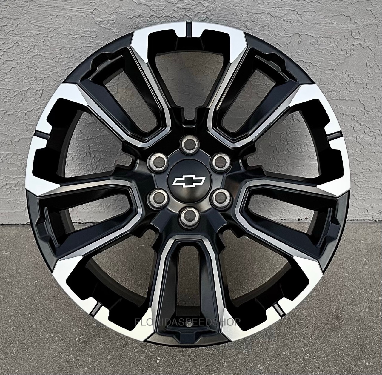 CHEVY SILVERADO Z71 STYLE WHEELS MACHINED FACE/BLACK 22X9 FITS: 1999 ...