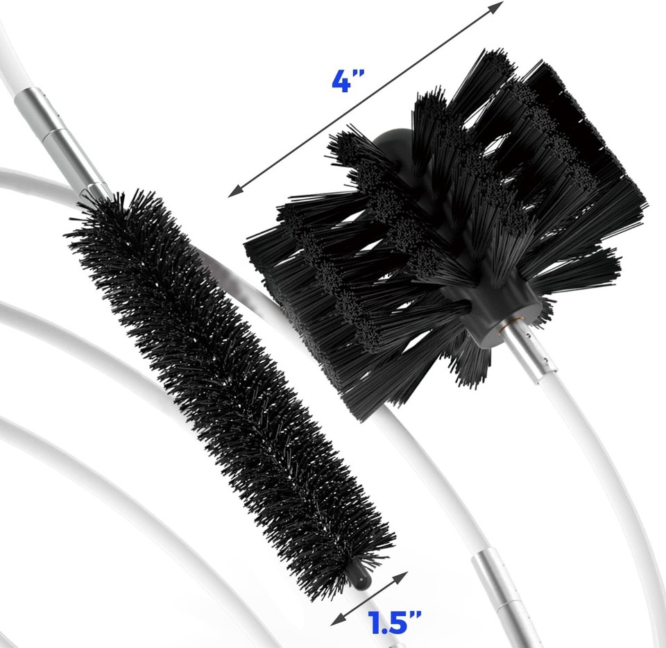 30 FT Dryer Vent Cleaner Kit Lint Brush Drill Attachment Duct Cleaning