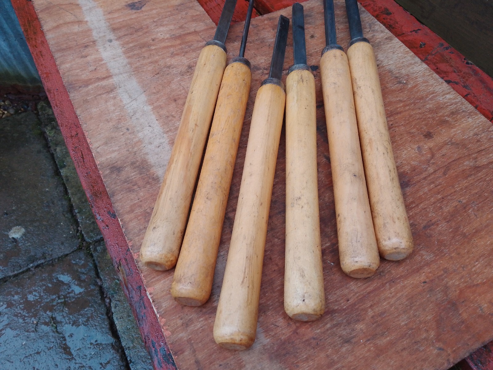 6 vintage wood Turning chisels eBay