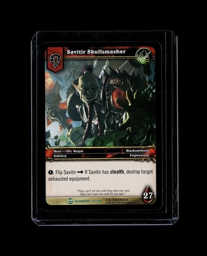 Savitir Skullsmasher 14/208 - WoW TCG Hero - Gladiators - NM Orc Rogue Subtlety - Picture 2 of 2