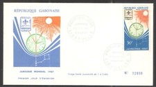 Gabon 1967 Clock, Boys Scout / Scouts FDC