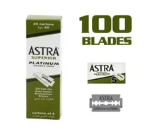 100 Astra Superior Platinum Double Edge Shaving Razor Blades For Safety Razors