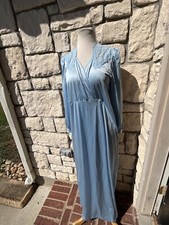 Vintage Lorraine blue Nylon Nightgown House Coat Women's Sz S