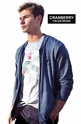 Sweat Homme Léger Ouvert Avec Zip Et Poches Effet Vieilli CRANBERRY - Photo 1/4