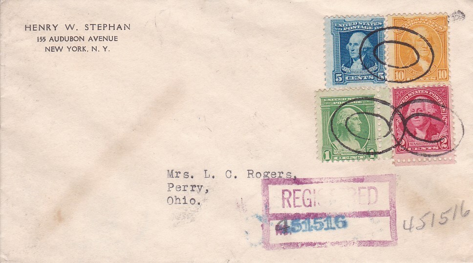 my*様追加分 1933 US #705,#707,#710,#715 on Reg Cover; Washington, Bicentennial