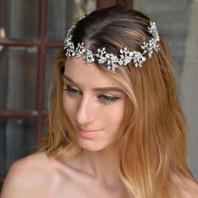 Braut Hochzeit Brautjungfer Vintage Blume Österreich Kristall Haarkamm Diadem Krone