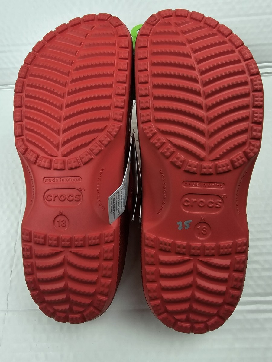 RARE Crocs Classic Glitter Clog Unisex Red Glitter Color Men's