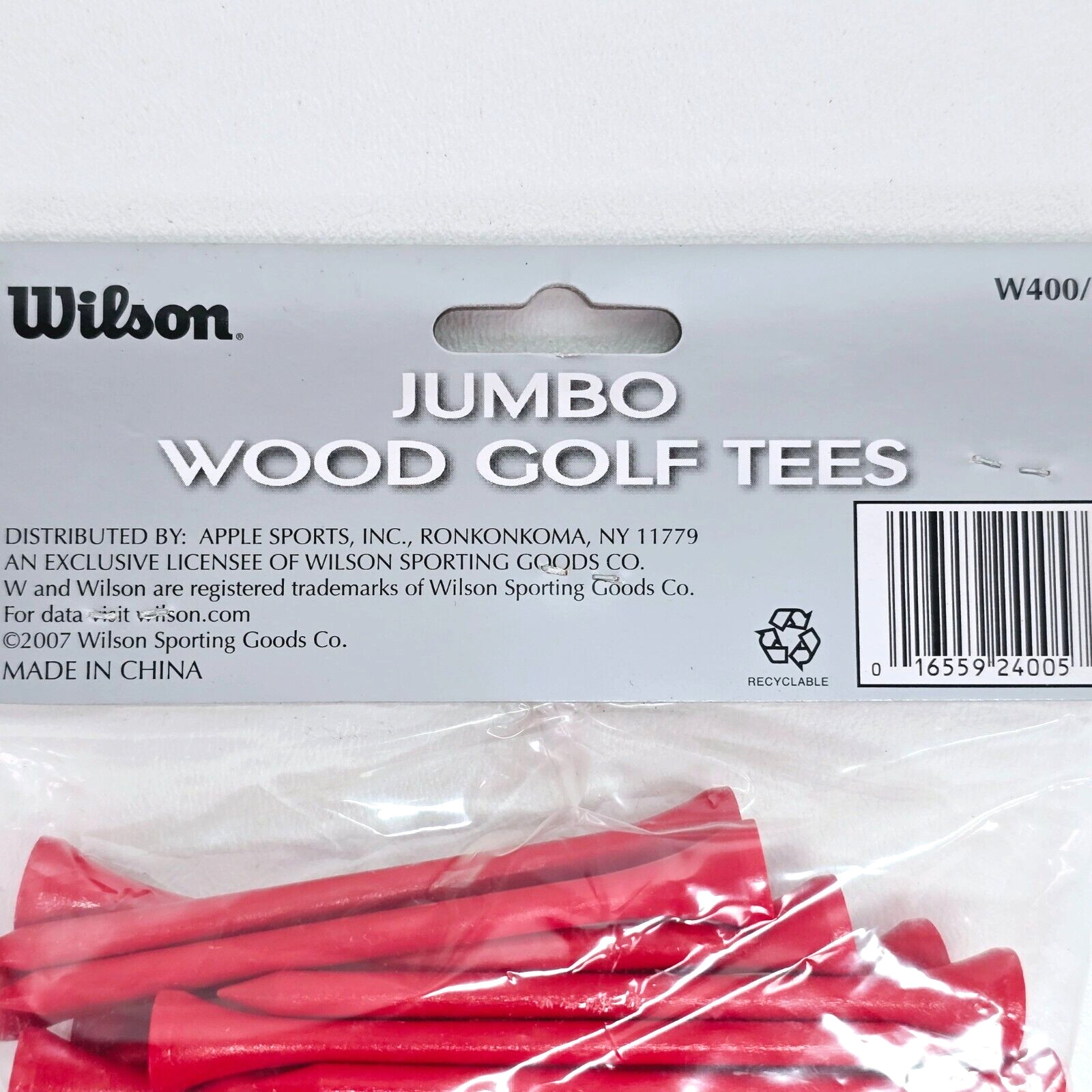 NEW -  Wilson Jumbo 3 1/4" Wood Golf Tees 30 Count Bag - Red