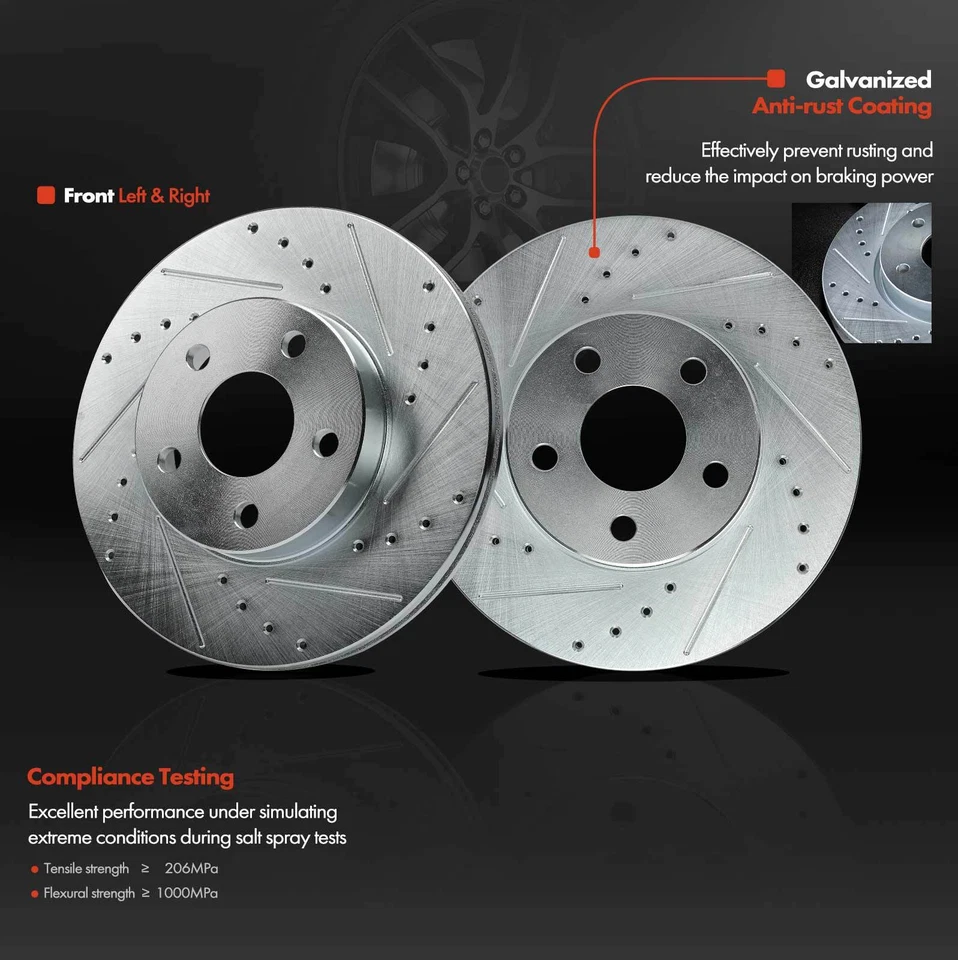 Rotores de freno perforados para Buick Skylark 90-98 Chevy Beretta Olds Pontiac delantero Foto 2 de 4