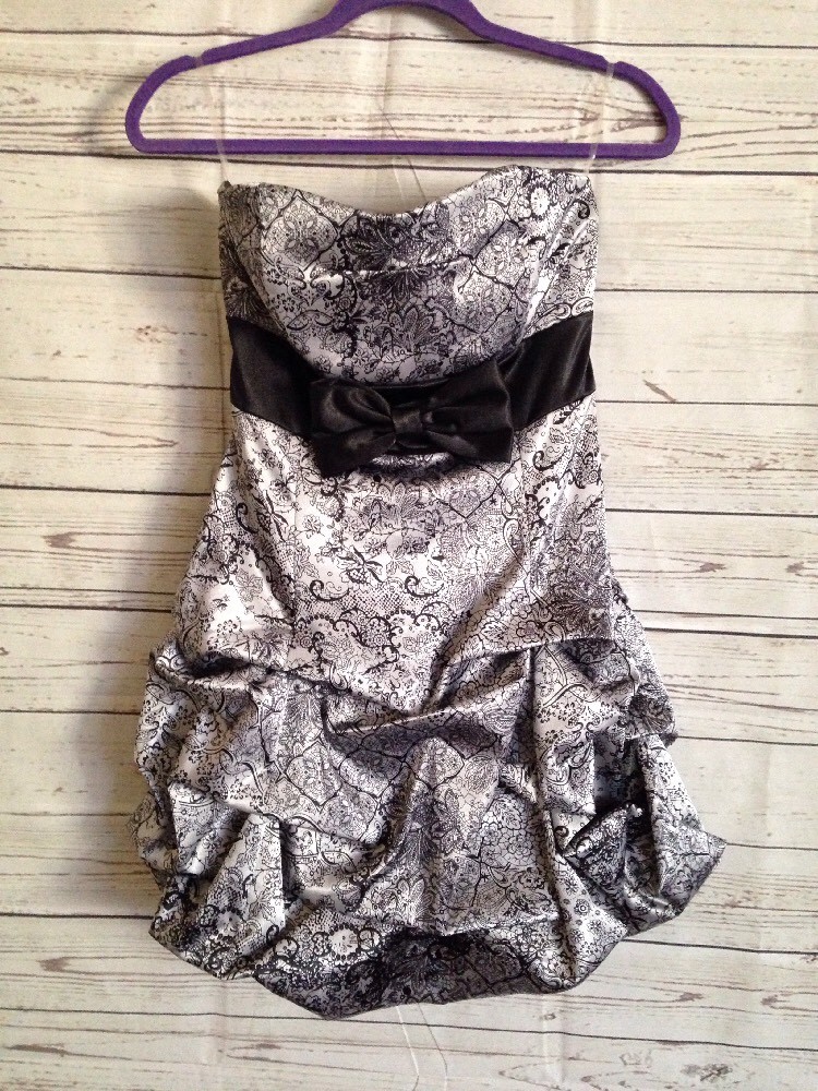 Ruby Rox Semiformal Satin Silver Black Bow Gather… - image 11