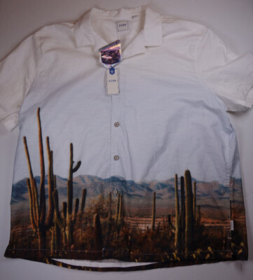 ROWM White Desert Soul Scene Stretch Front Button Shirt NEW 2XL XXL