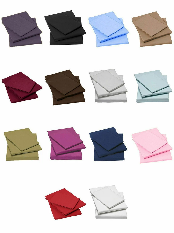 NIGHT ZONE Flat Sheets Percale Easy Care Polycotton Flat Bed Sheets All Sizes & Colours