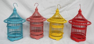 Détails Sur Fait à La Main Bambou Bois Asiatique Oiseau Cage Plante Conteneurdecor S Afficher Le Titre Dorigine