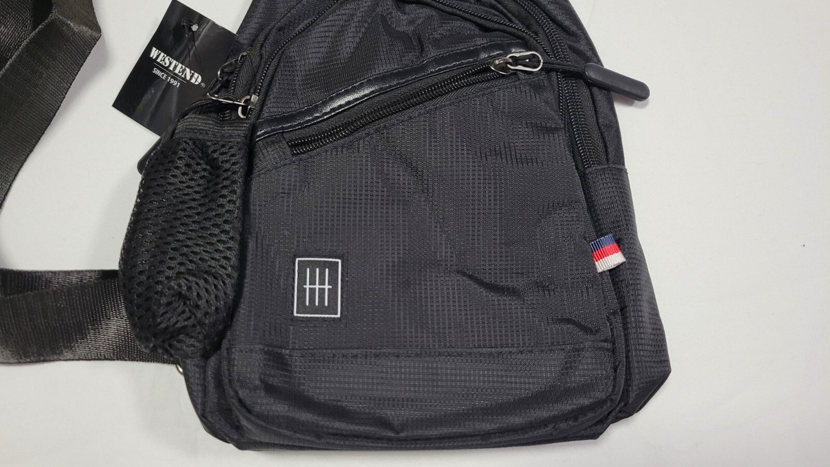 Westend Adjustable Strap Crossbody Sling Bag - Lightweight, 3 Zipper Compartments, Side Bottle Holder