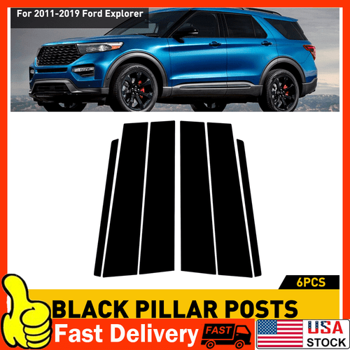 For Ford Explorer 2011-2017 2018 2019 Black Pillar Post Window Door Cover Trim - Picture 21 of 24