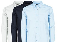 Men's Classic Combed Cotton Long Sleeve Shirt With Pocket Up To 3XL