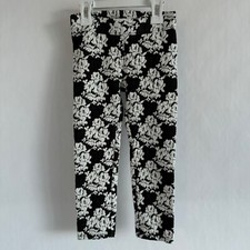 Kids Pants Janie and Jack Black  White Floral Ponte Pants Size: 4 Slightly Used