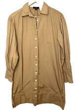 J. Crew Brown Long Sleeve Button Down Dress Size XS Style #BA918