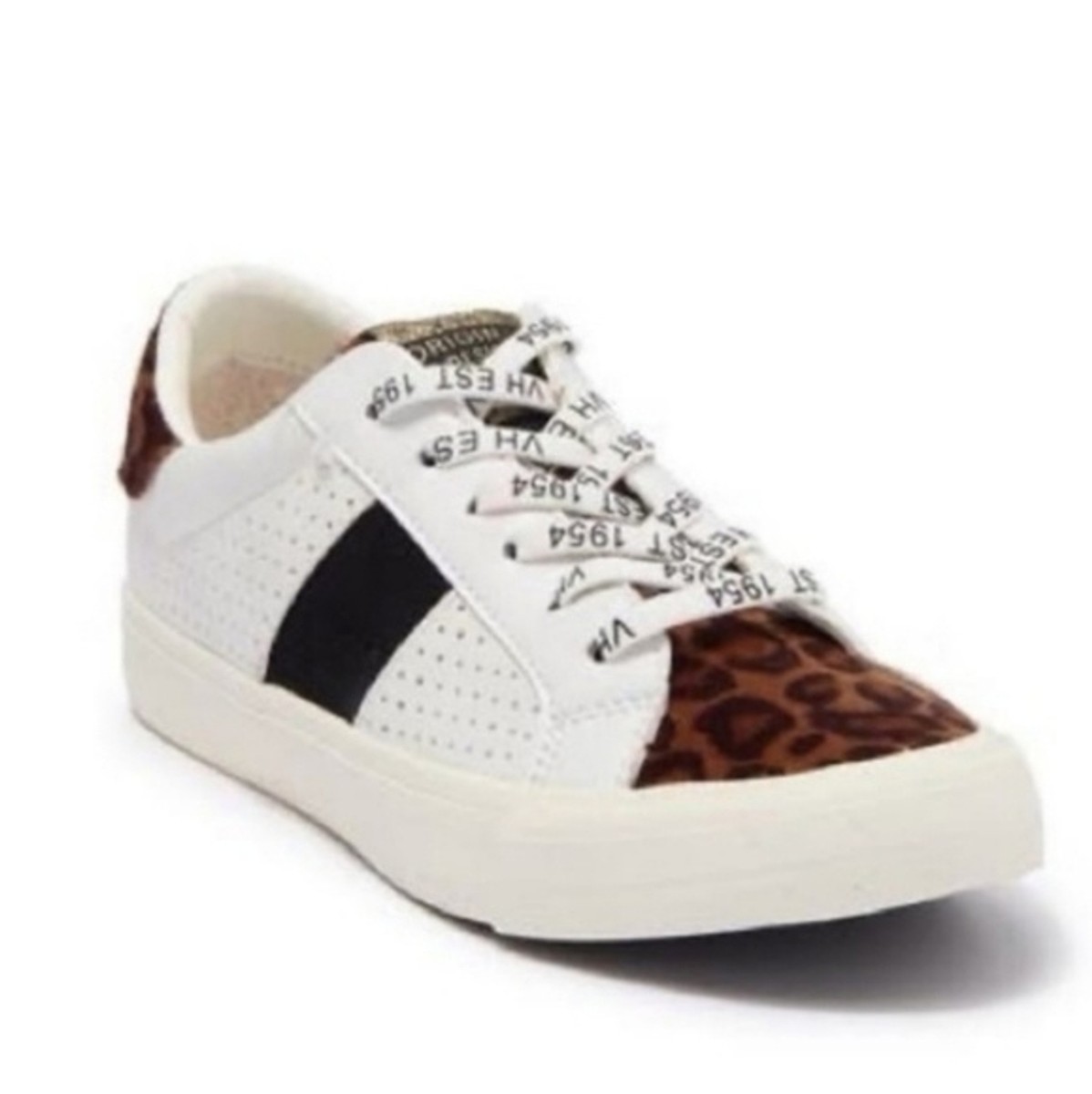 NEW Vintage Havana Dina Sneakers 11 White Leopard Slip On Low Top
