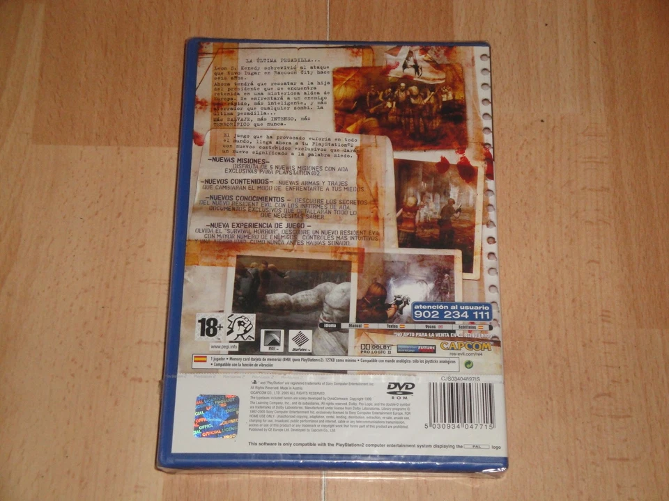 RESIDENT EVIL 4 DE CAPCOM PARA LA SONY PS2 VERSION ORIGINAL NUEVO PRECINTADO - Imagen 2 de 2