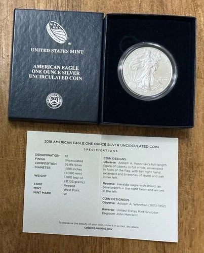 2018 W Silver American Eagle Uncirculated
