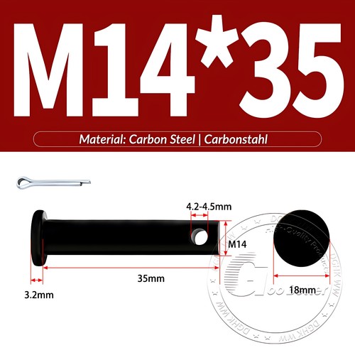 Pasador de horquilla negro pasador de bisagra pasador de retención pasador de aparejo métrico de acero al carbono M4-M30 - Imagen 108 de 201