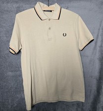 Fred Perry camicia uomo grande panna doppia punta polo classica made in England